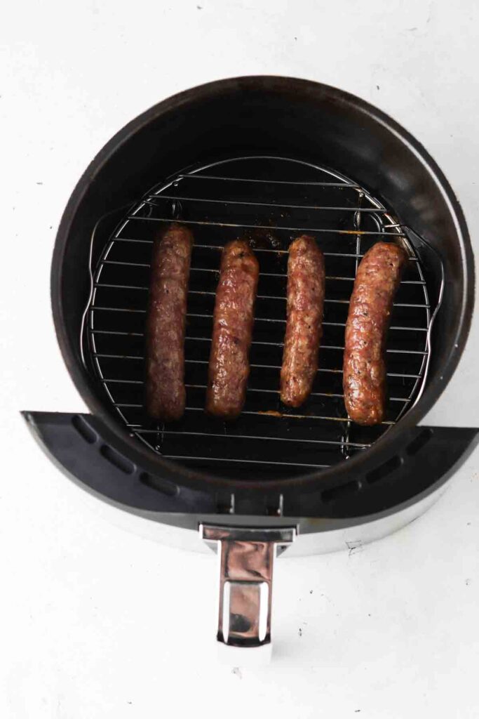 cooked sausage in the air fryer