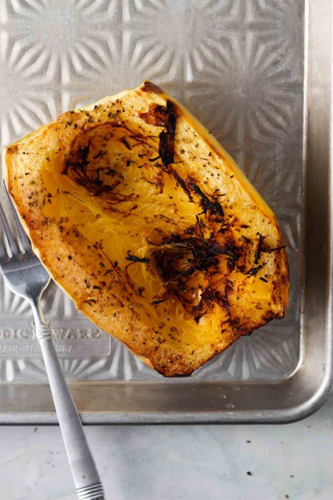 spaghetti squash after it is done in the air fryer