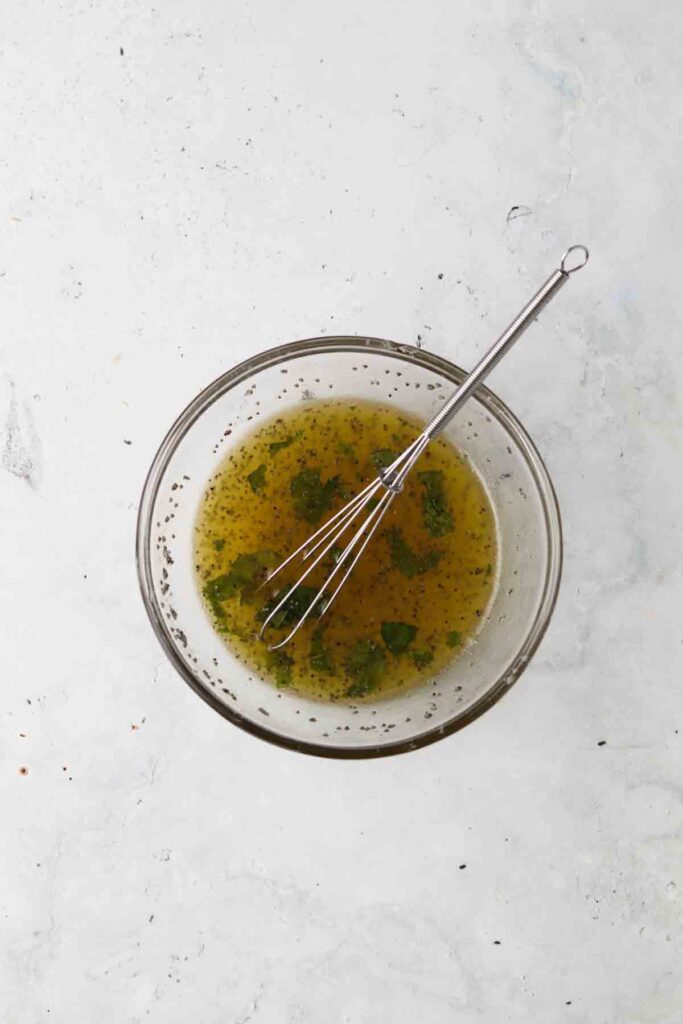 lime poppyseed salad dressing in a bowl