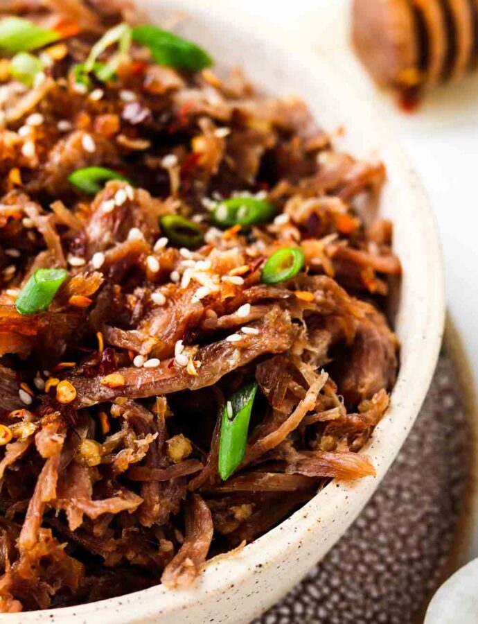 Sticky Honey Ginger Pulled Pork (Paleo)