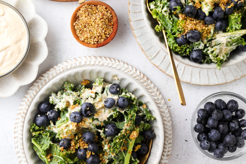 kale pecan blueberry salad 2