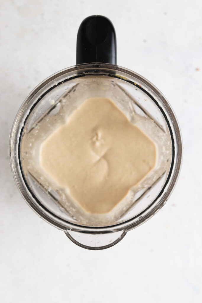 tahini, lemon juice and coconut aminos  in a blender