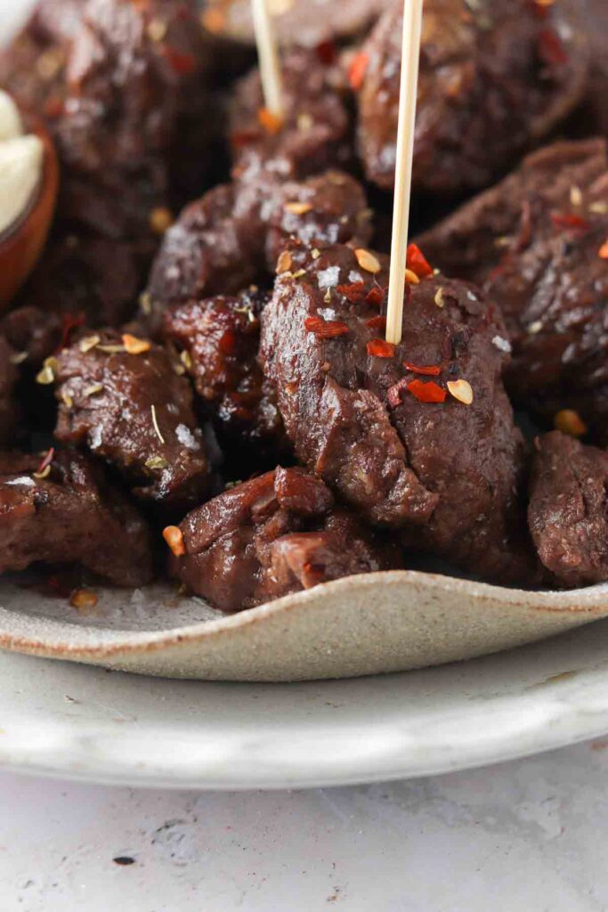 steak bites on a toothpick