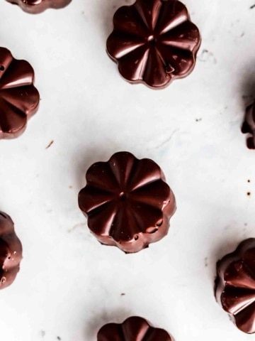 mini chocolates laid out on a counter