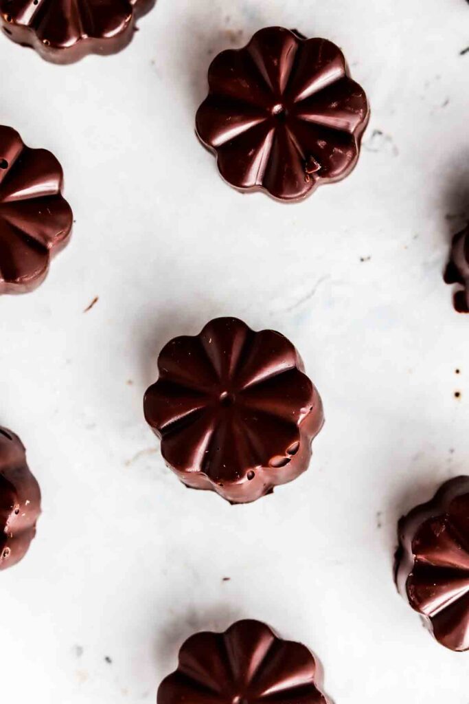 mini chocolates laid out on a counter