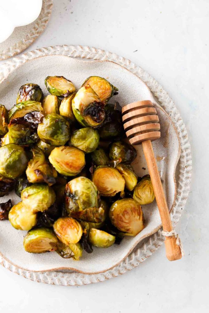far away shot of brussel sprouts