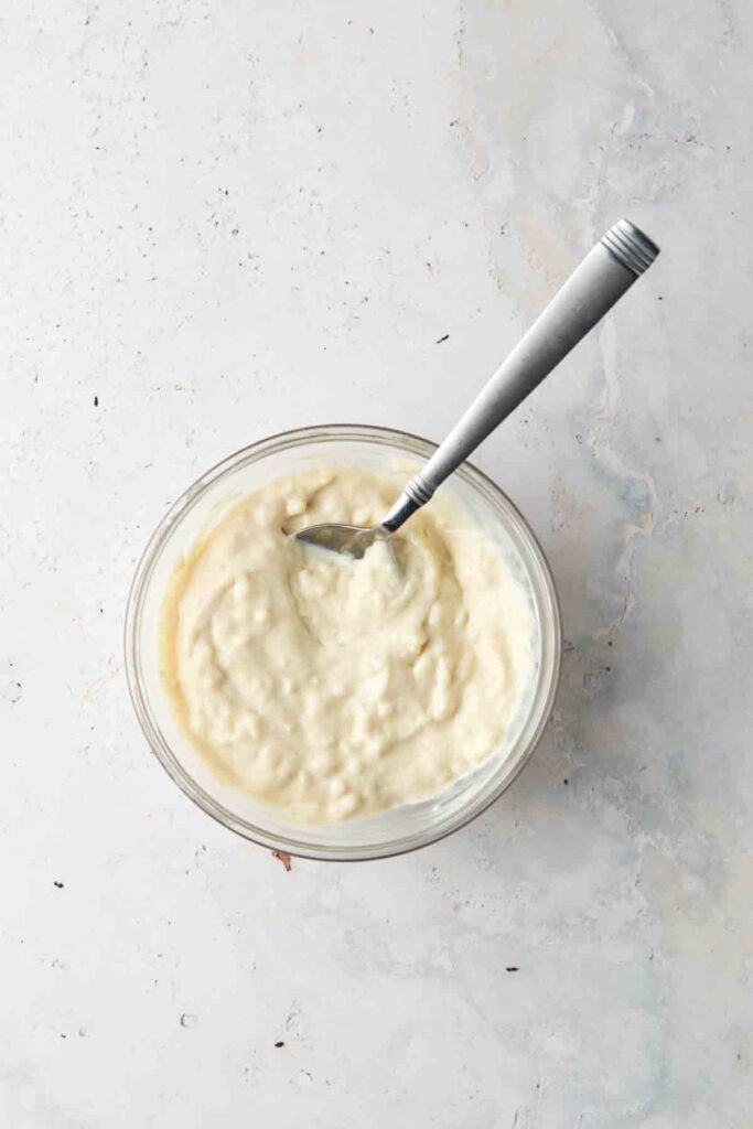 garlic aioli in a bowl