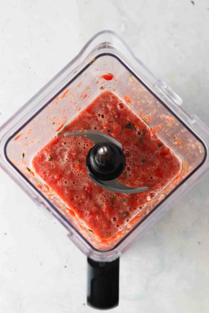 blended homemade salsa