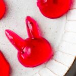 close up picture of a jello easter bunny