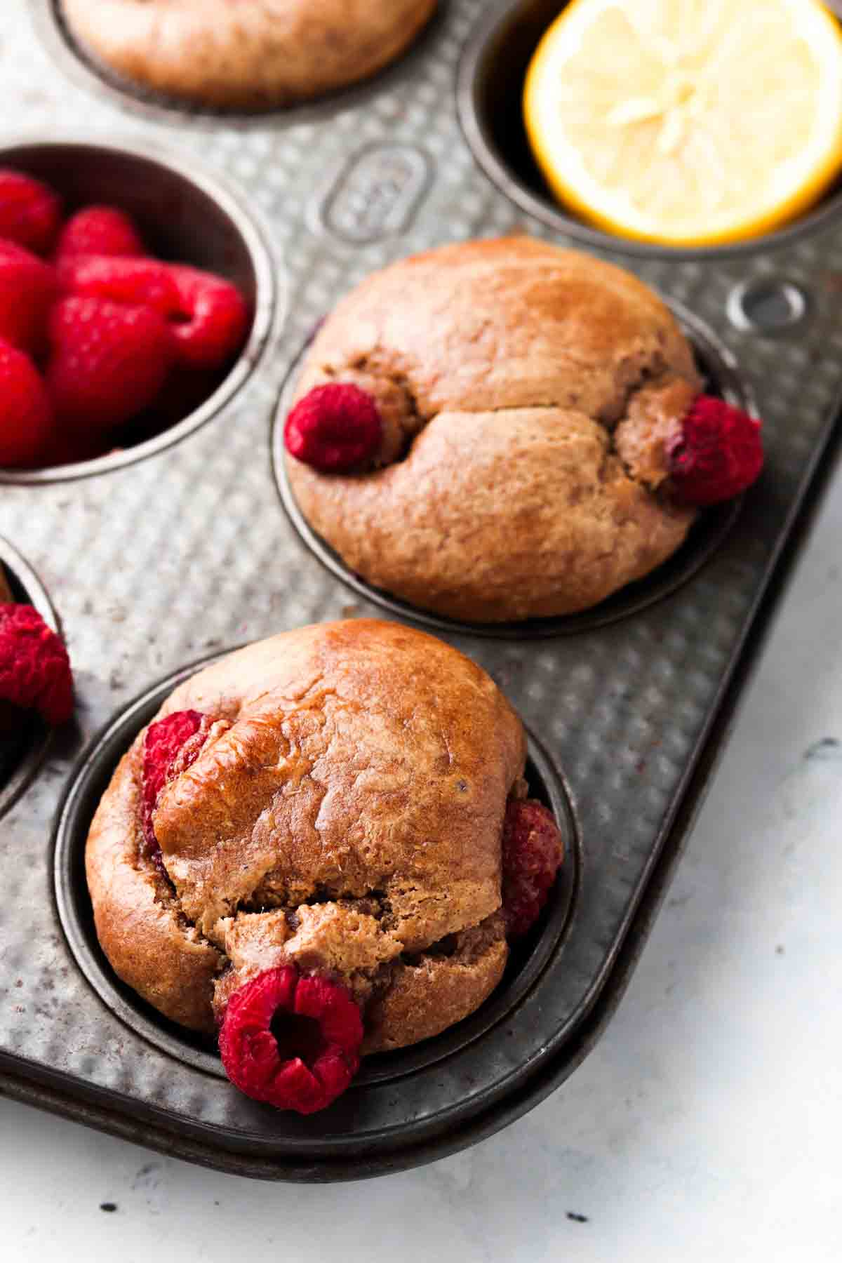 Muffins in the muffin pan.