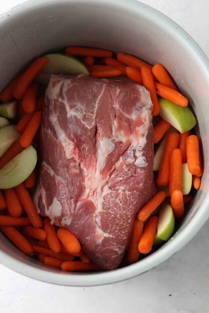 pork, carrots and apples in the instant pot