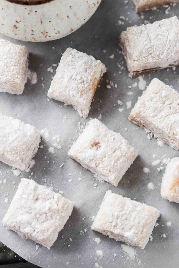 marshmallows on wax paper