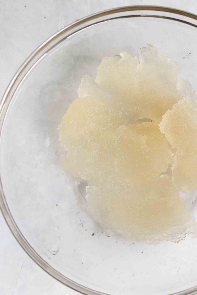 gelatin and water in a bowl