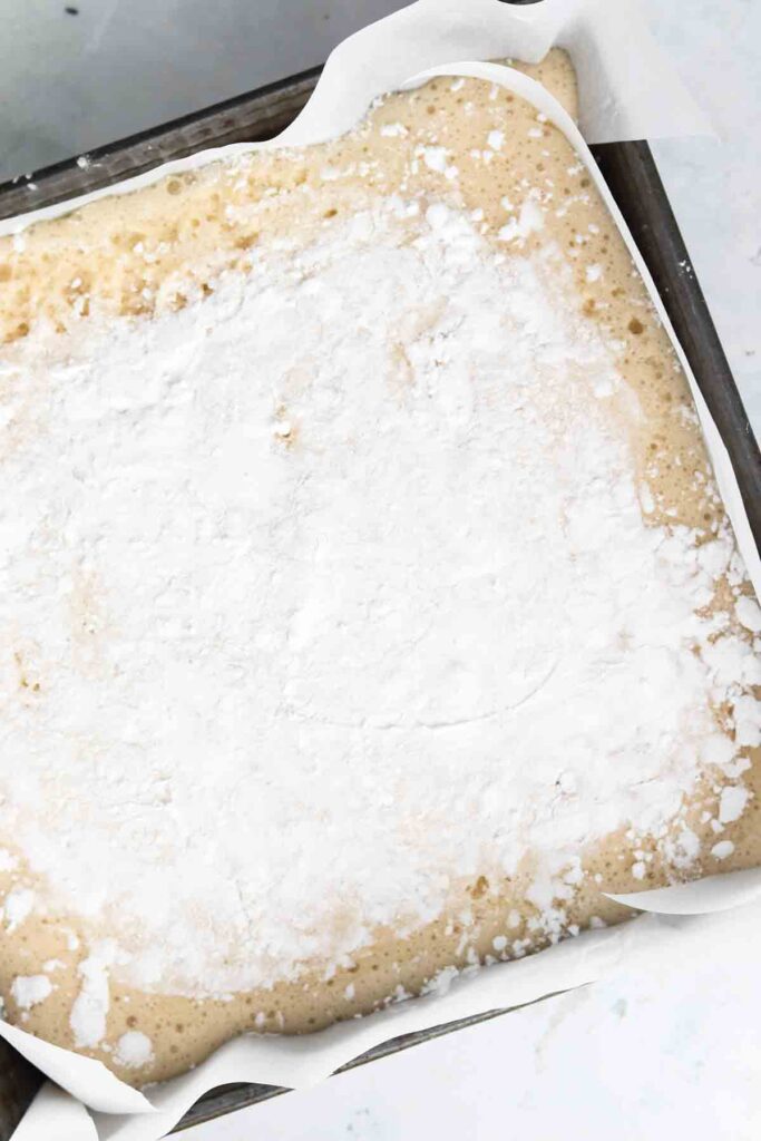 marshmallows in a casserole dish