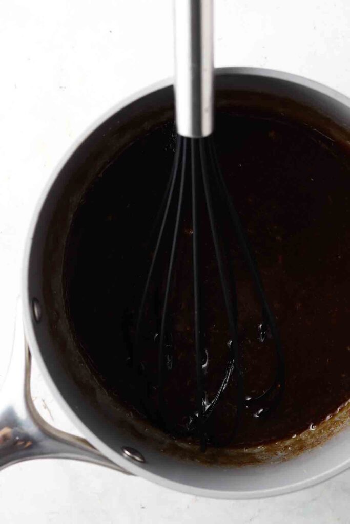 sauce in a sauce pan whisk together 