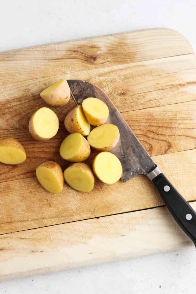 chopped up potatoes