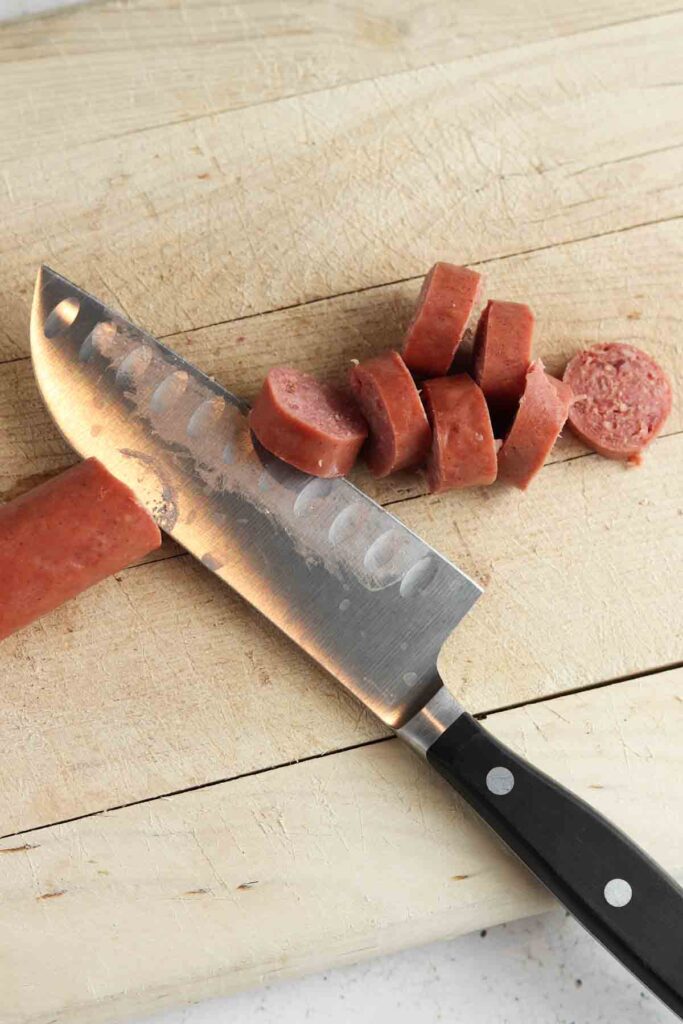 chopped up sausage