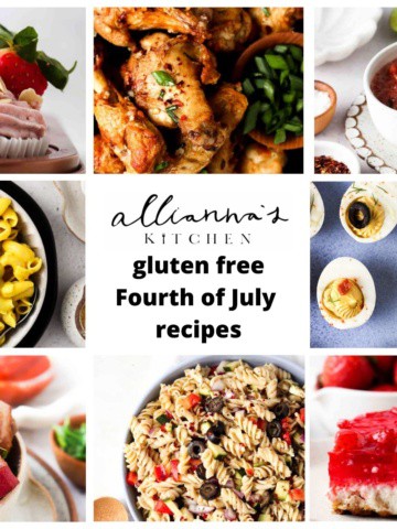 photo collage of gluten free meals for fourth of july