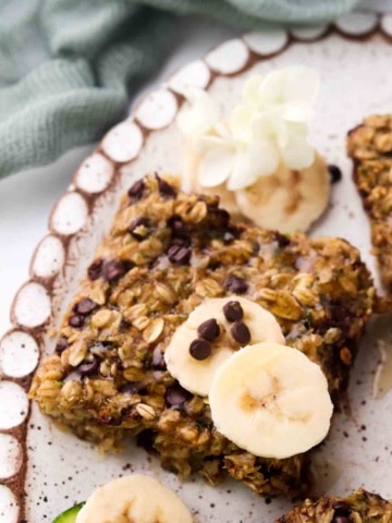 beautiful plate of zucchini oatmeal bars