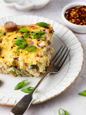 hashbrown breakfast casserole in a plate