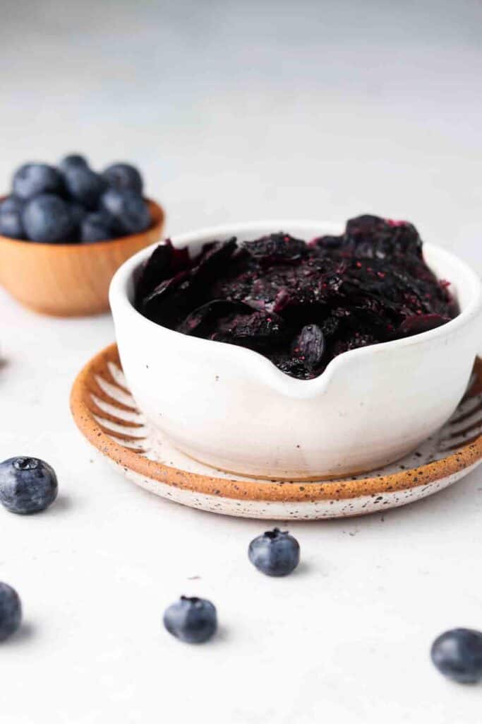 dehydrated blueberries in a bowl