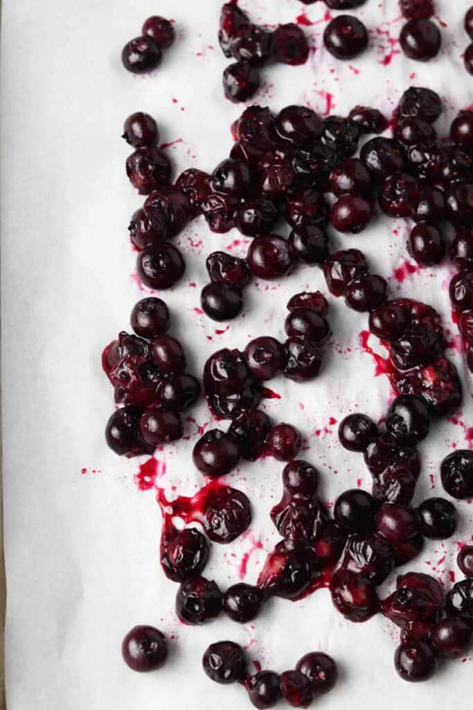 blueberries on a sheet pan