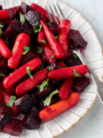 beets and carrots on a plate