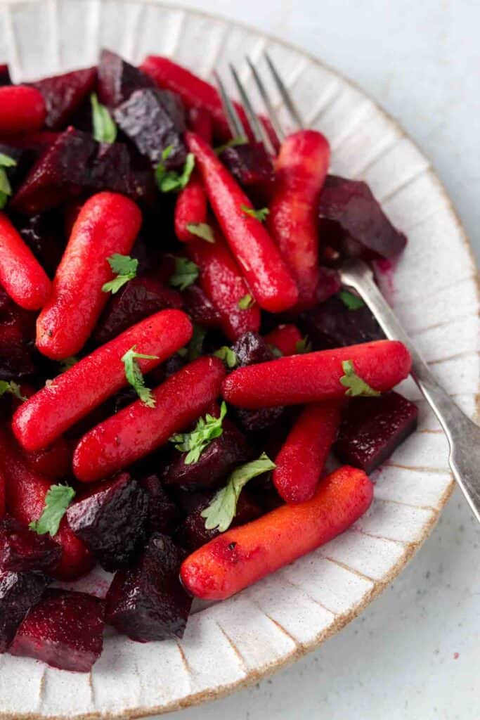 beets and carrots on a plate