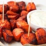 salmon bites on a plate