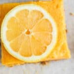 close up photo of a lemon bar