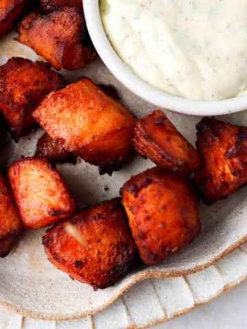 cropped air fryer salmon bites 4