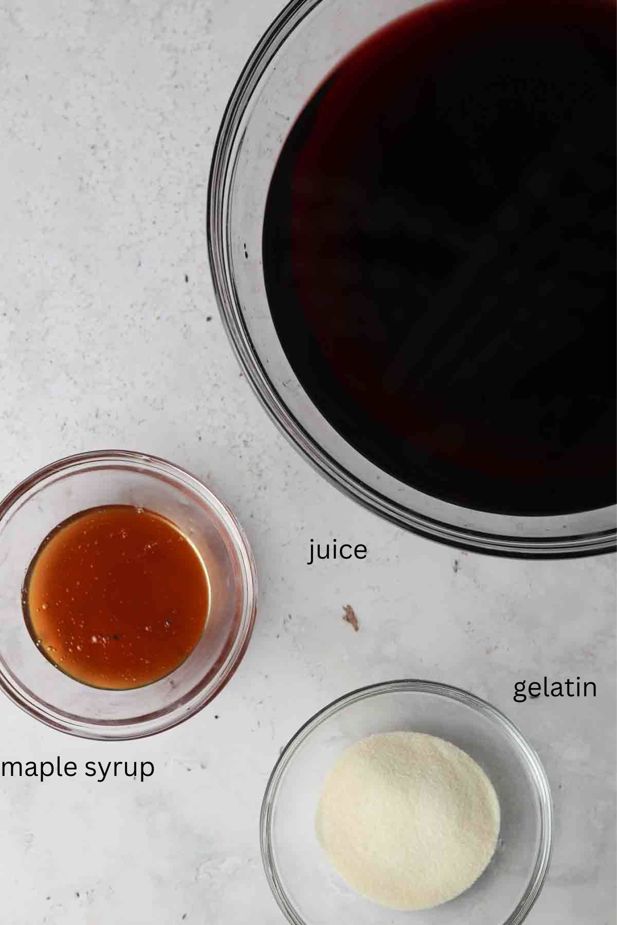 Ingredients laid out in individual small glass bowls on the counter. 