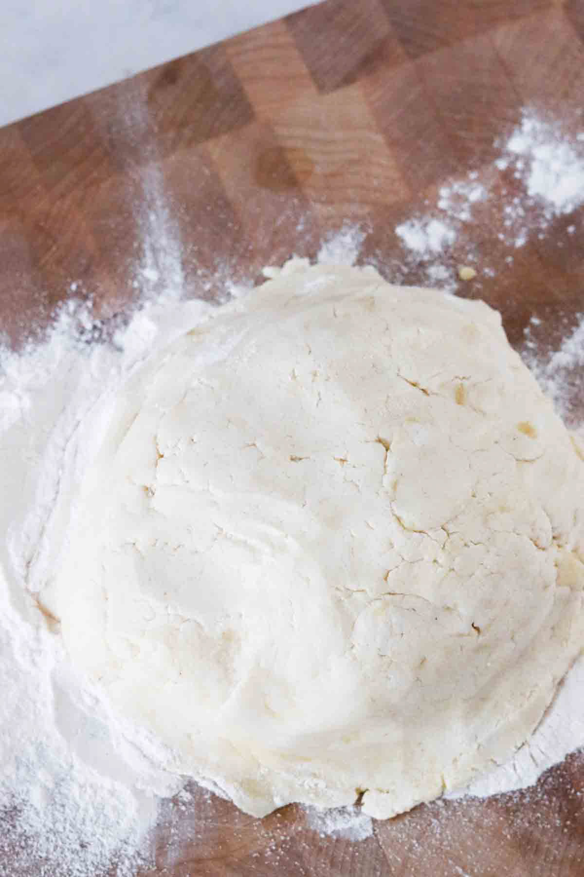 Gluten free crust rolled into a ball. 