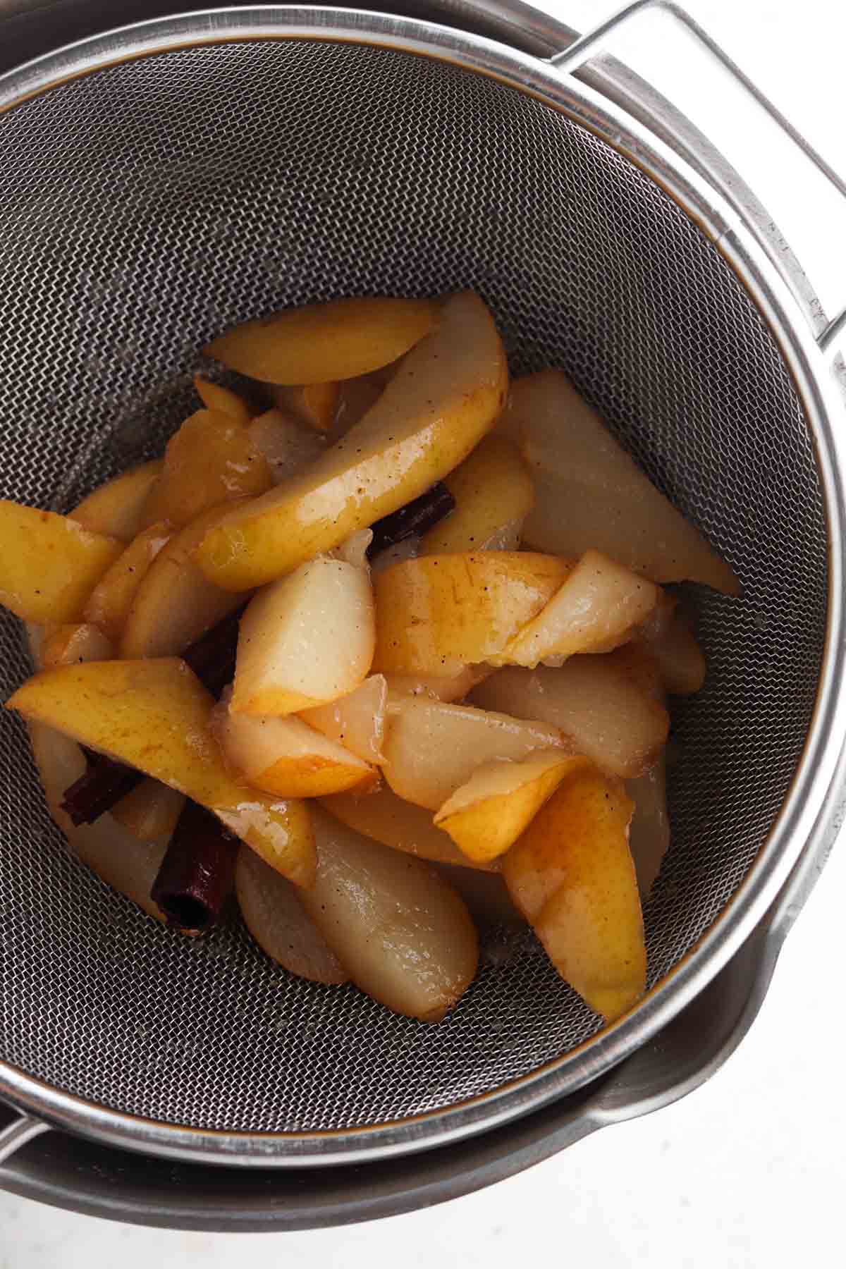 Strained pears, honey and water. 