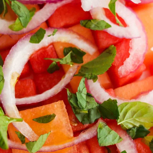 The Best Mint Cantaloupe Melon Salad - Allianna's Kitchen